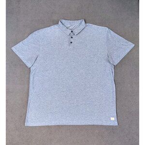 Vuori Men's (2XL) Blue Heather Strato Tech Polo Shirt Performance Short Sleeve